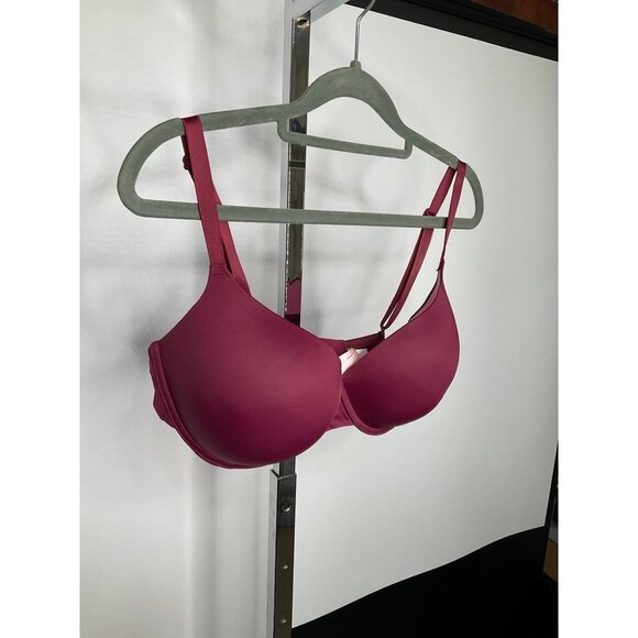 VS Victoria's Secret PINK Everywear Push Up Plum beige 36DD - Picture 3 of 7